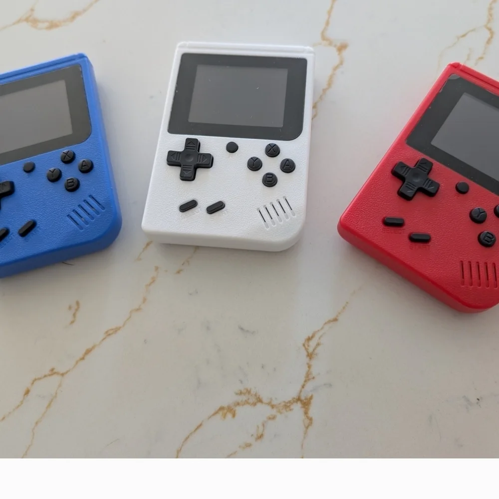 Retro Handheld Console - Blue, White, Red Three Pack Bundle